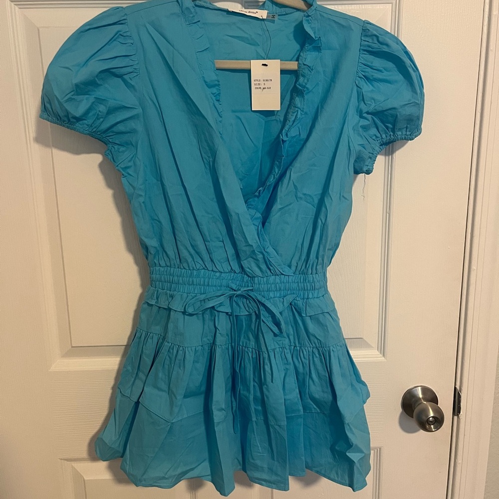 Blue Ruffle Romper